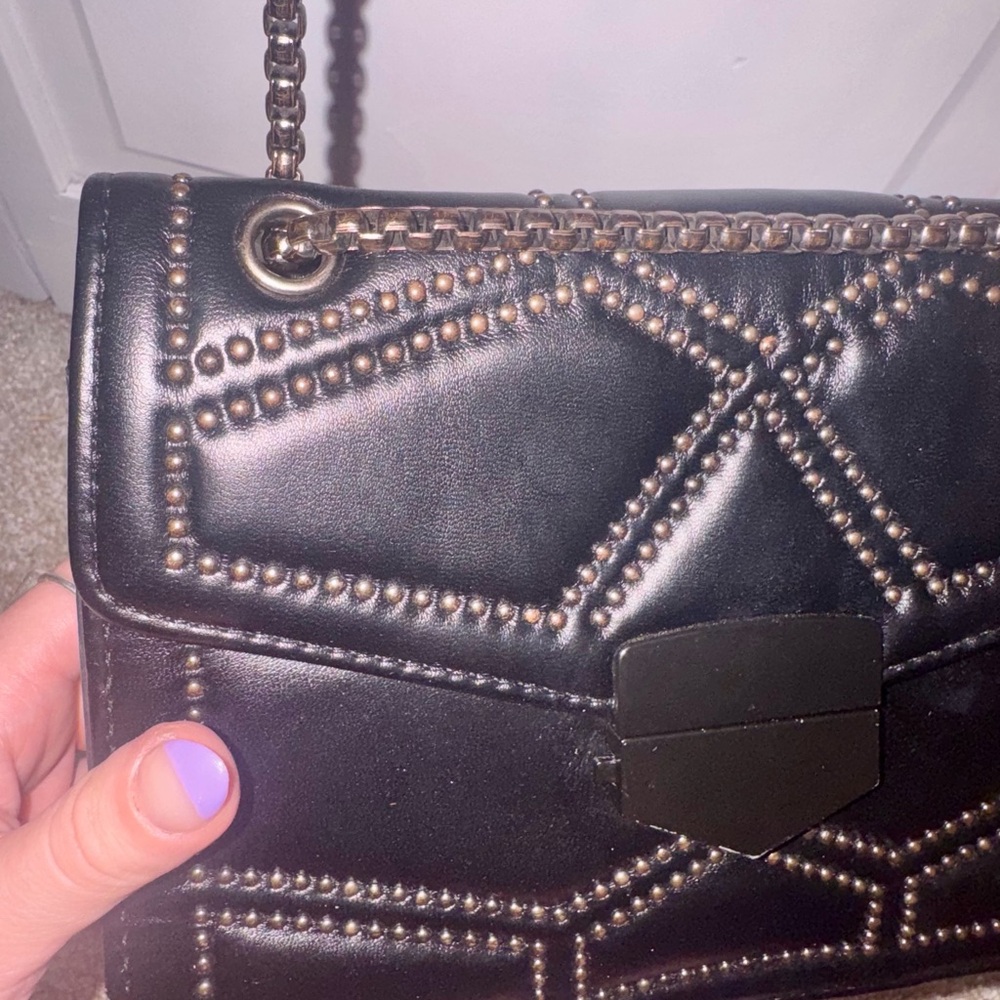 Black Studded Chain Shoulder Bag